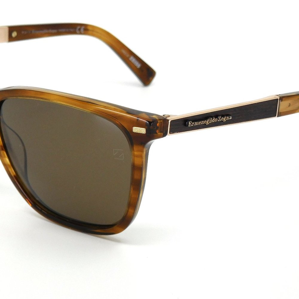ERMENEGILDO ZEGNA “EZ0023” Brown & Gold Sunglasses